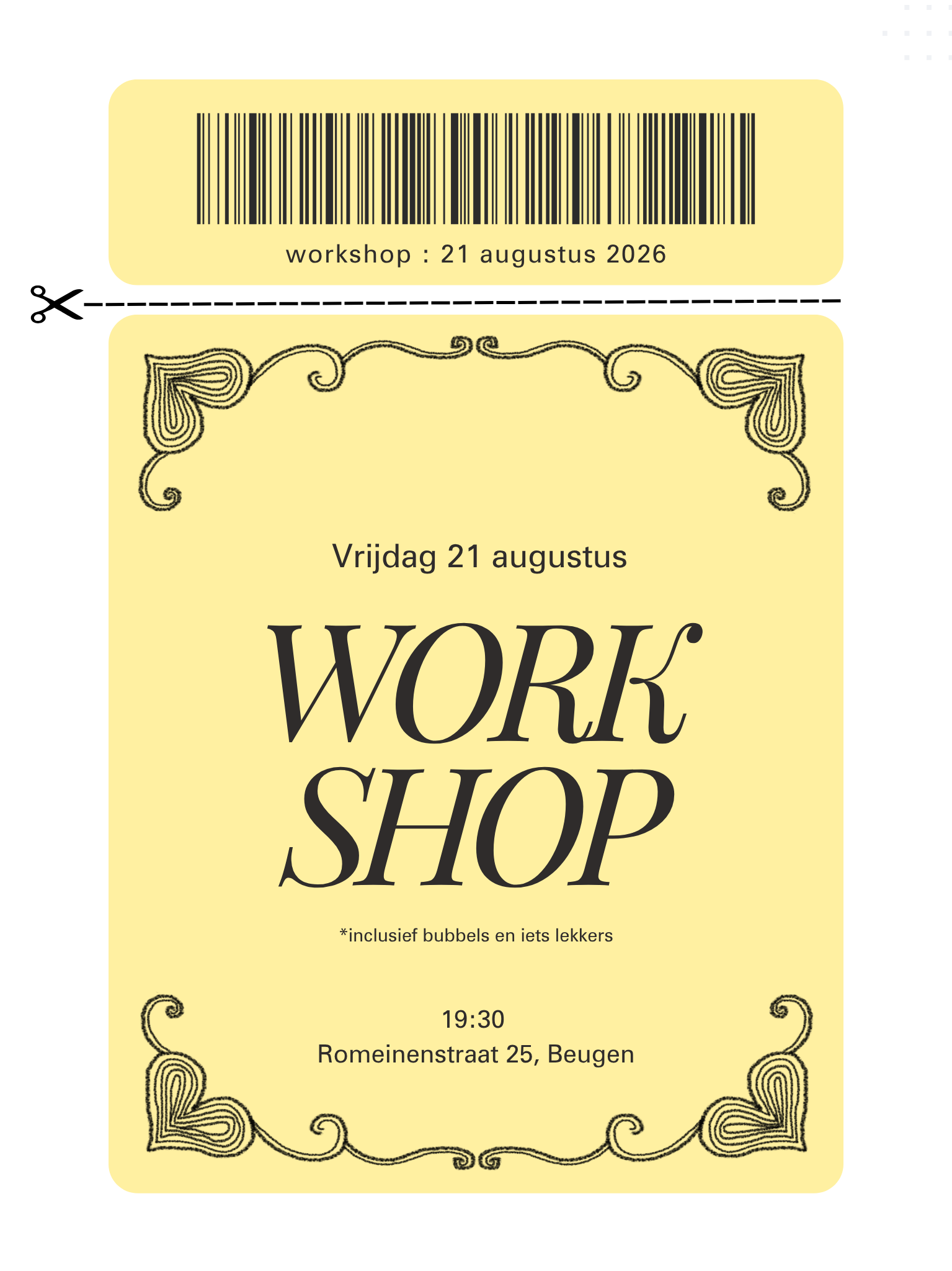 Workshop 21 augustus