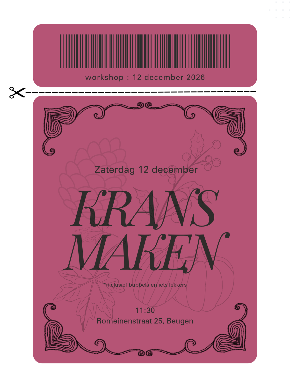Workshop krans maken 12 december