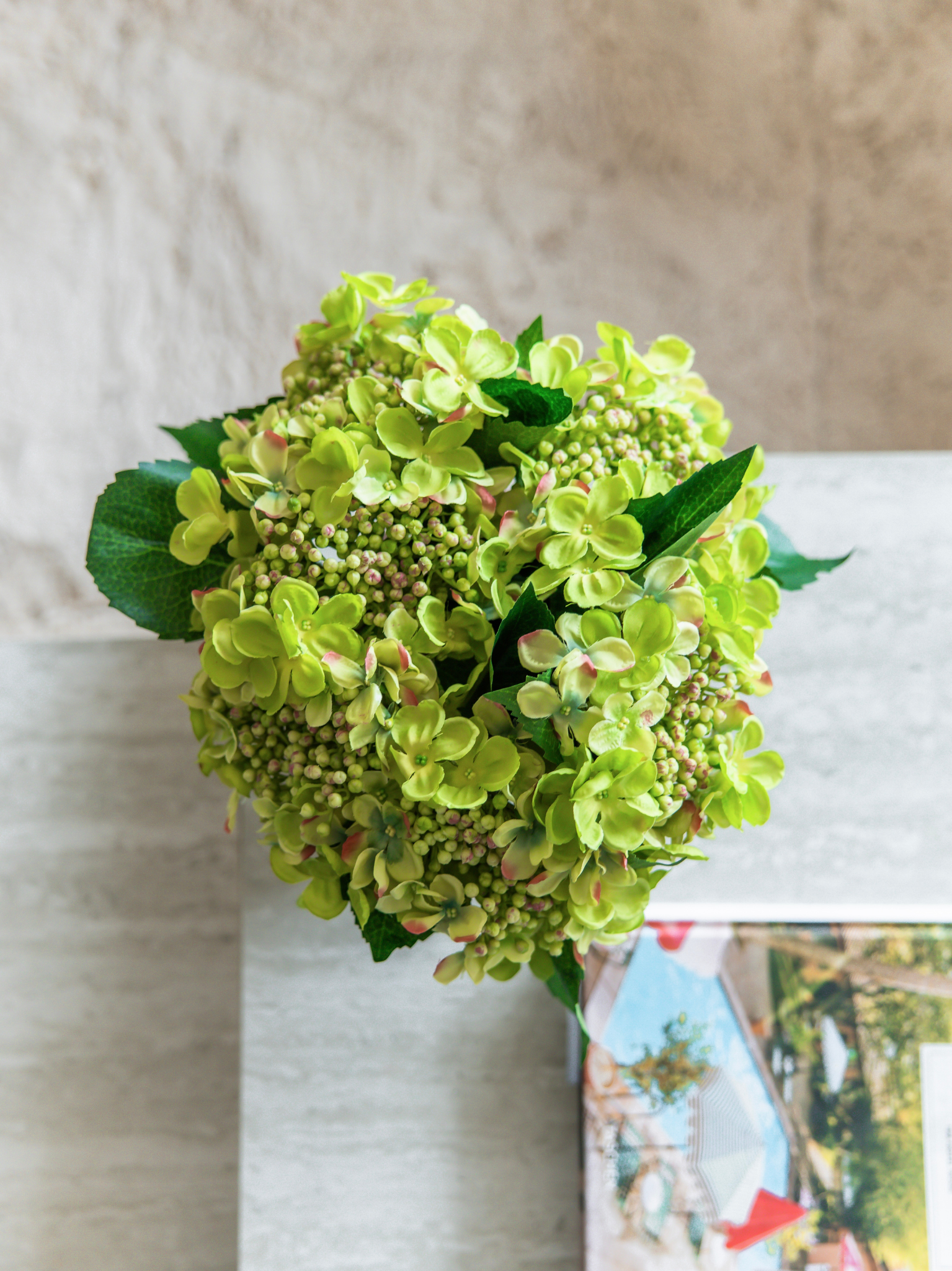 Stijlvolle set zijden groene hortensia's -Blossig
